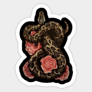 Python with Roses Sticker